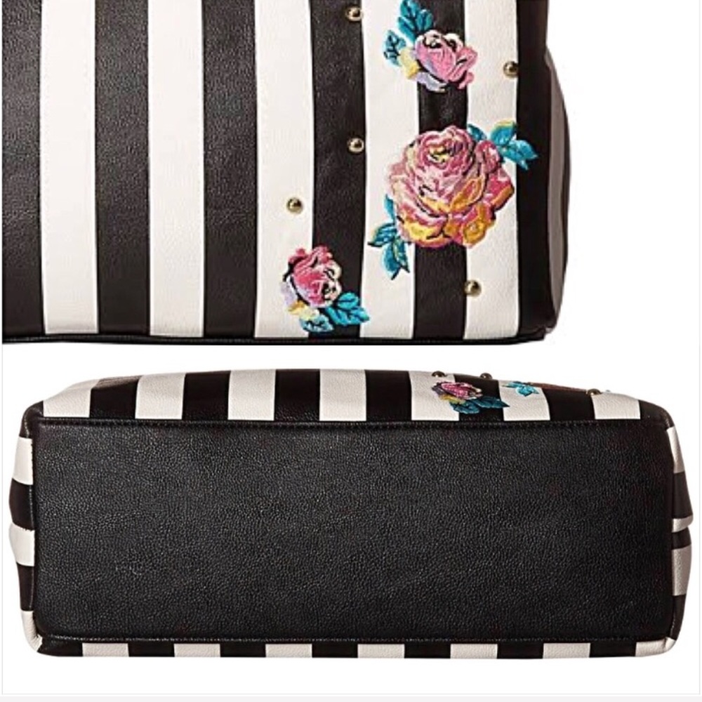 BETSEY JOHNSON Striped Satchel Crossbody Bag sold - Picture 5 of 7
